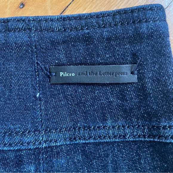 Anthro Pilcro Dark Blue High Rise Double Button Jeans - Picture 9 of 11